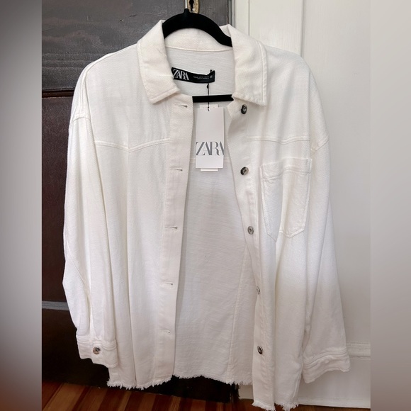 Zara Jackets & Blazers - zara white denim jacket